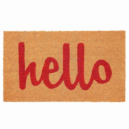 Calloway Mills Entrance Mat, Coir, Natural, Red 100422436NRS